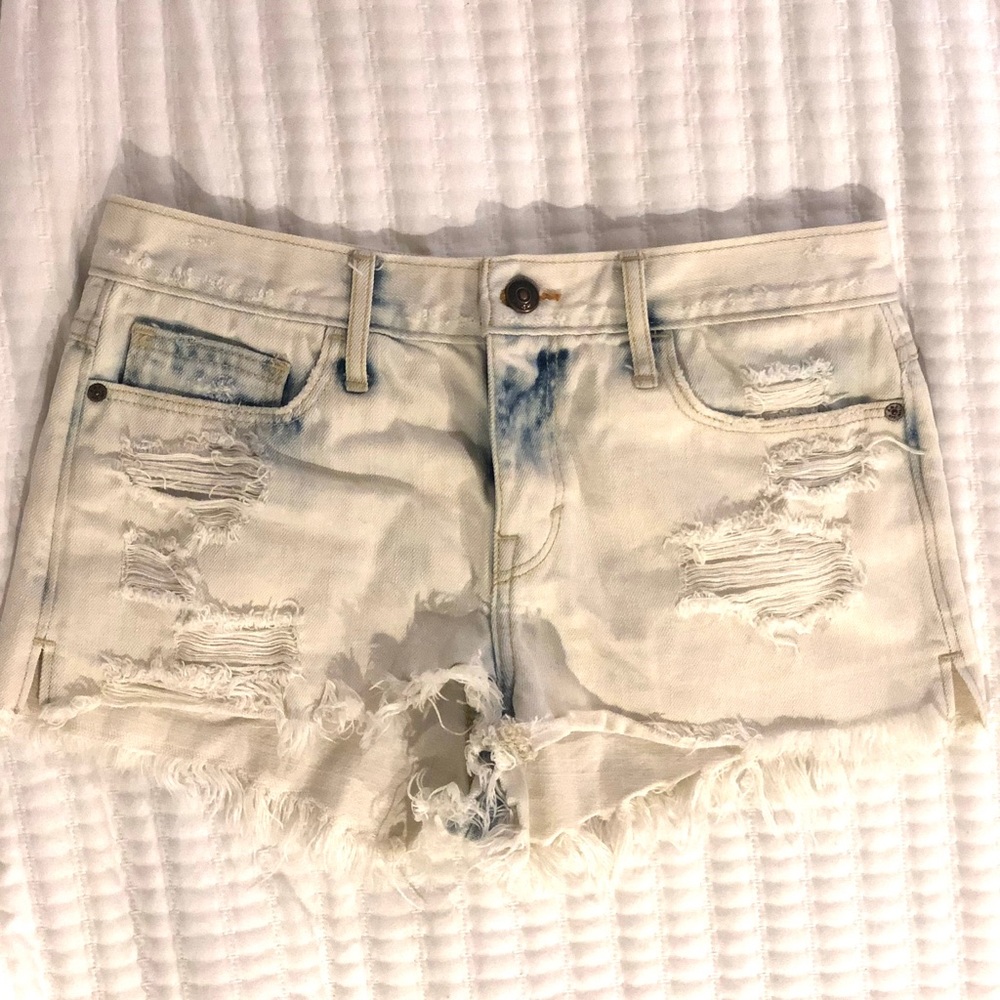 Abercrombie & Fitch white jean shorts